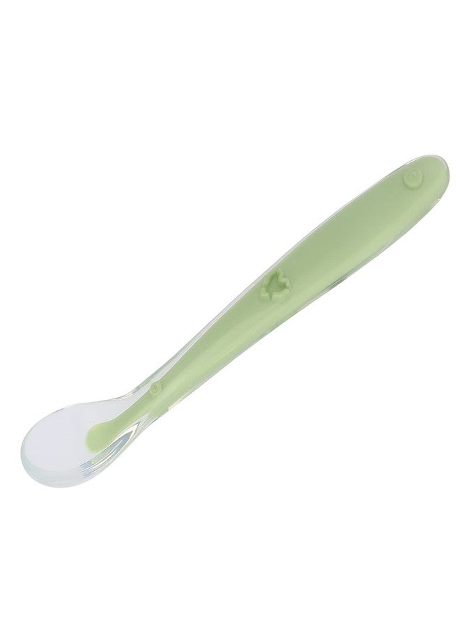 Worem Baby Feeding Spoon, Baby Spoon High Elastic Silicone Full Wrap Design Food Grade Silicone for Baby(Green) - Image 1